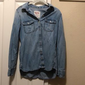 Denim button-up